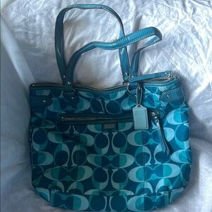 Coach Blue Signature Tote Bag
